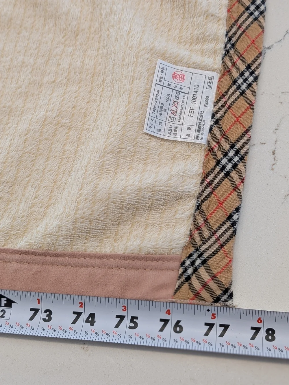Burberry Nova Check Blanket - EUC - Cream 77x54 Inches - Picture 11 of 16